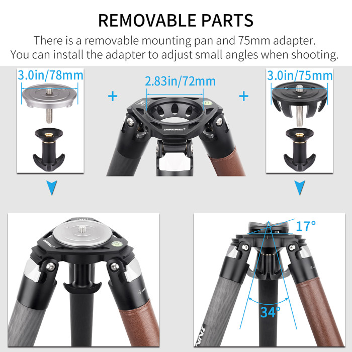 Carbon Fiber Cowhide Sleeve Tripod INNOREL ST424C