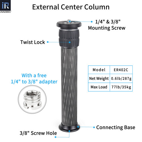 Universal 10 Layers Carbon Fiber Tripod Center Column INNOREL ER362C/ER402C