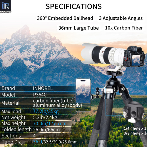 Carbon Fiber Tripod for Hunting INNOREL P364C