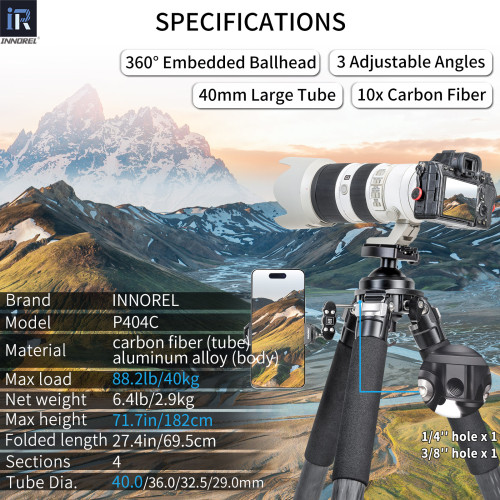 Carbon Fiber Tripod for Hunting INNOREL P404C