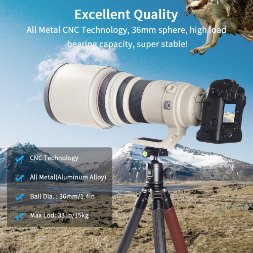 All Metal CNC Panorama Camera Tirpod Ball Head Ball INNOREL B36N