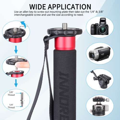 Carbon Fiber Camera Monopod with Fast Flip Lock INNOREL VM60C/VM80C