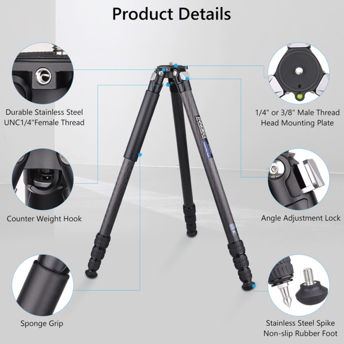 Compact Carbon Fiber Tripod with Stone Bag INNOREL CT324C
