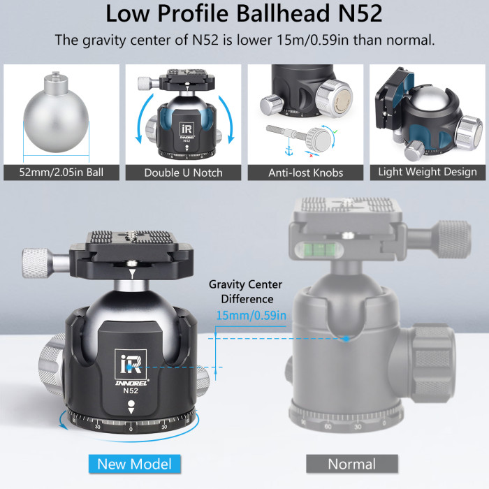 Compact Carbon Fiber Tripod with Stone Bag INNOREL CT324C