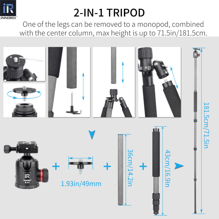 Carbon Fiber Tripod INNOREL NT75C