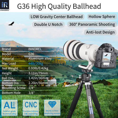G54/G44/G36 Low Center Gravity Panoramic Ball Head