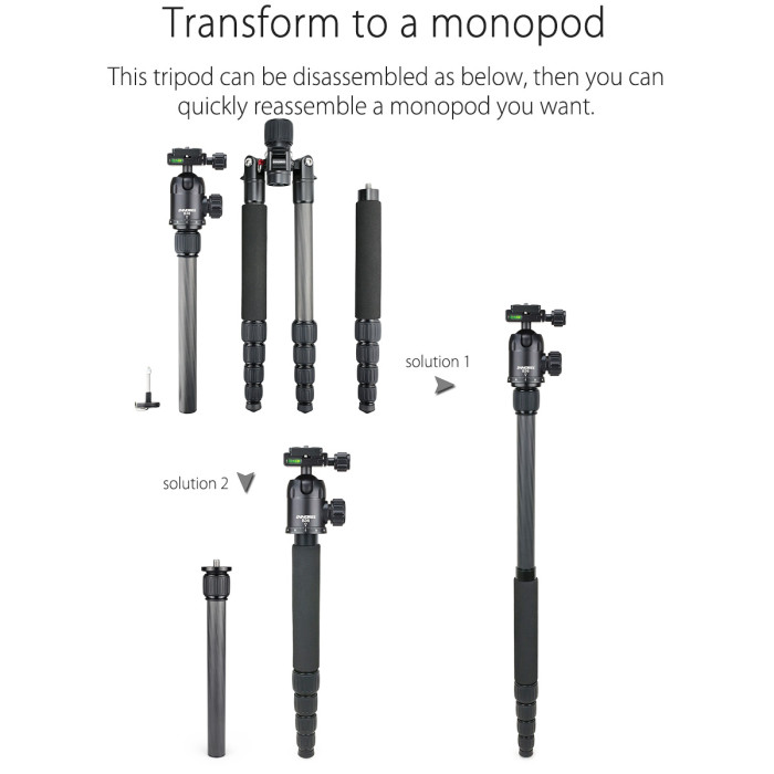 Carbon Fiber tripod monopod INNOREL RT50C
