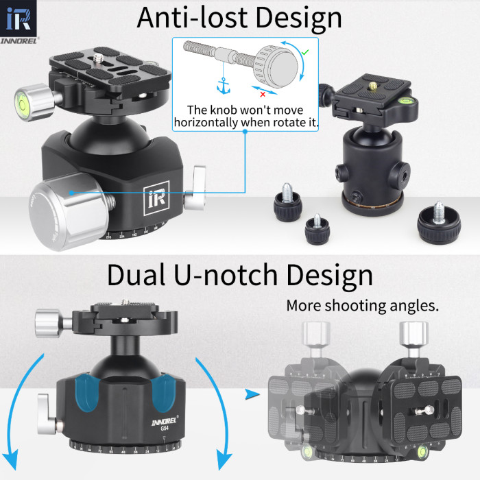 G54/G44/G36 Low Center Gravity Panoramic Ball Head
