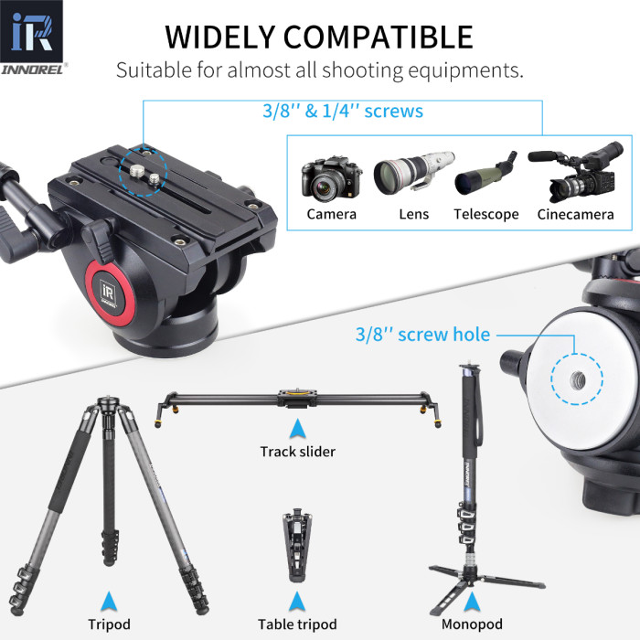 INNOREL H80 Video Fluid Head Hydraulic Damping