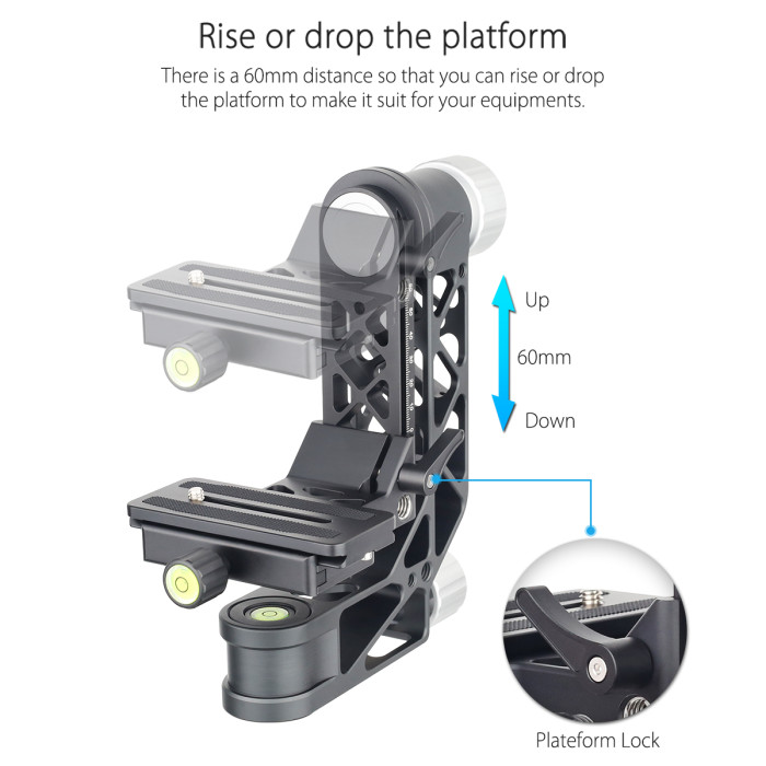 CH6 Professional Gimbal Head Cantilever Tripod Head