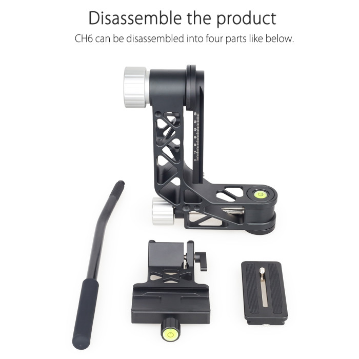 CH6 Professional Gimbal Head Cantilever Tripod Head