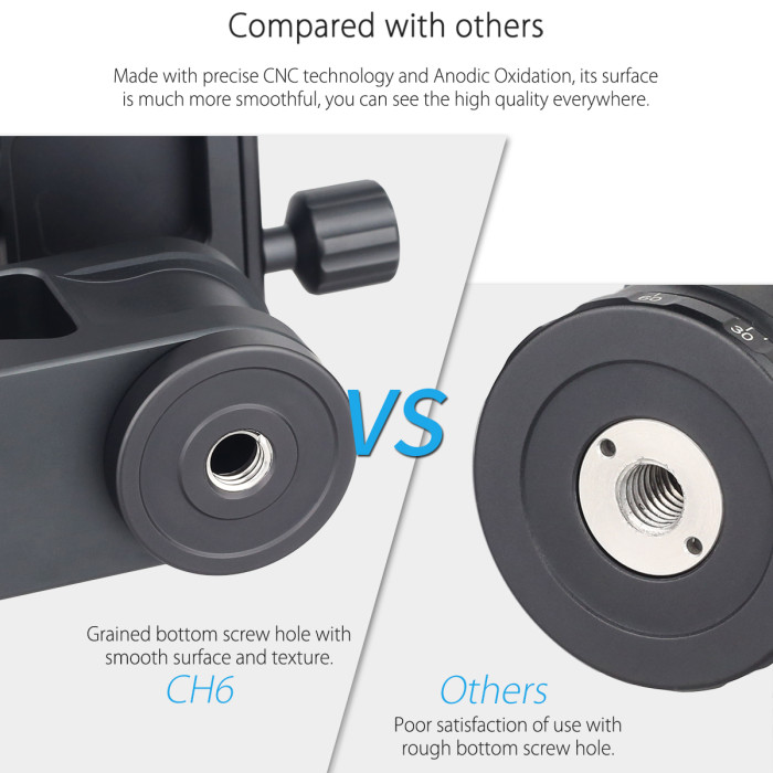 CH6 Professional Gimbal Head Cantilever Tripod Head