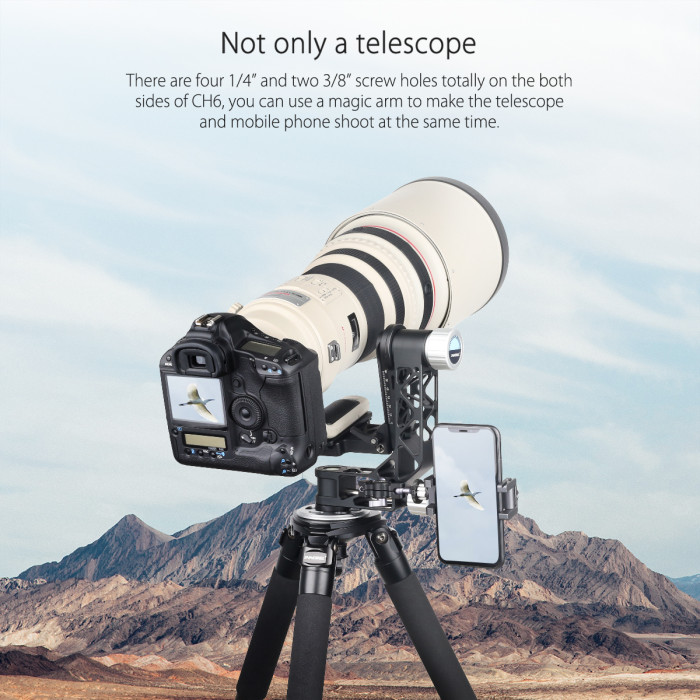 CH6 Professional Gimbal Head Cantilever Tripod Head