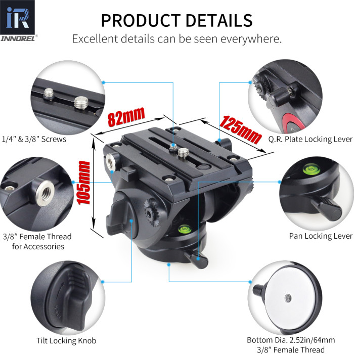 INNOREL H80 Video Fluid Head Hydraulic Damping