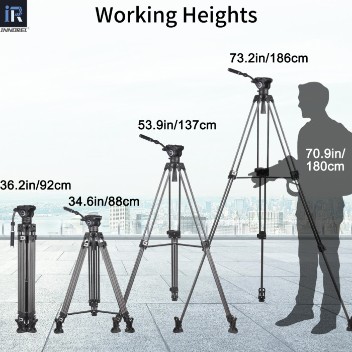 VF80C Professional Carbon Fiber Video Tripod