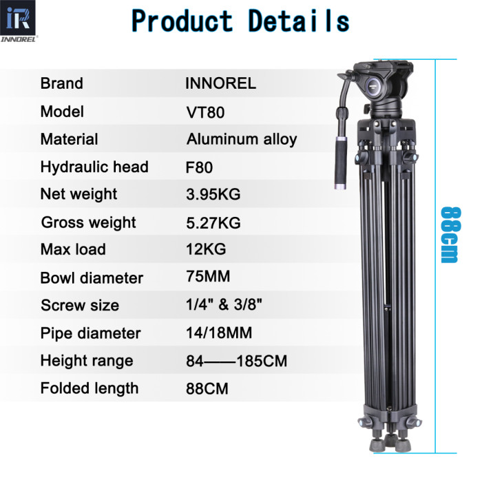 INNOREL VT80 Professional Video Tripod Kit