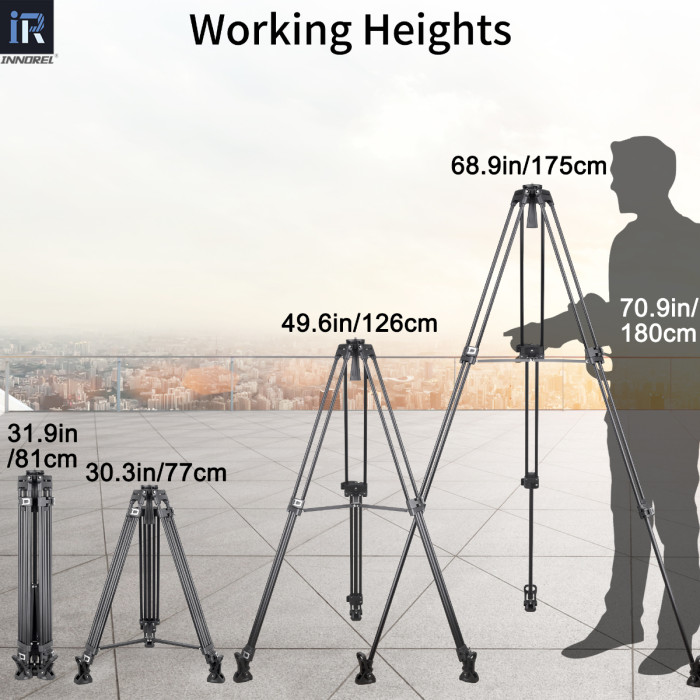 INNOREL VF80 Professional Heavy Video Aluminum Tripod