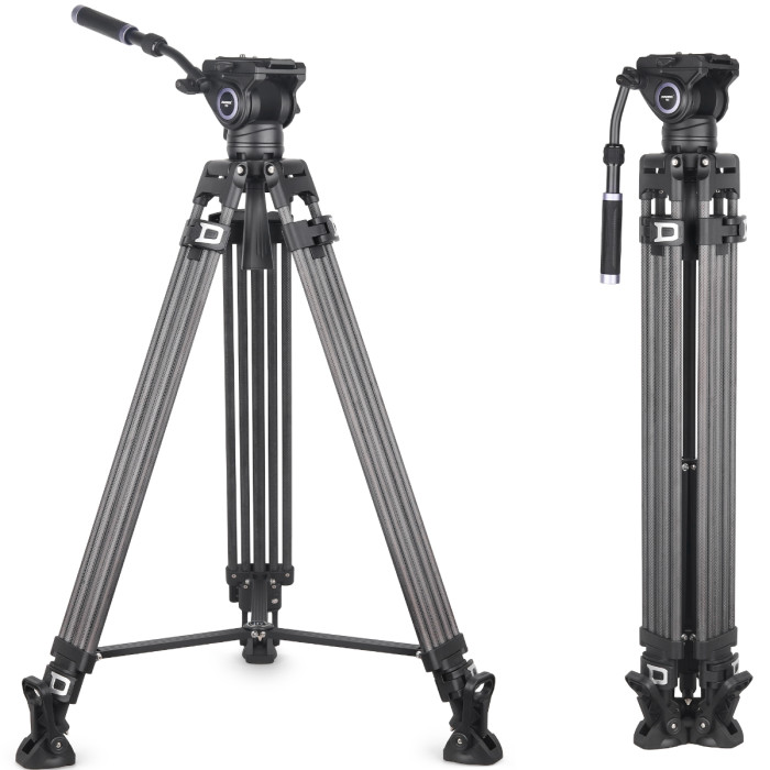 VF80C Professional Carbon Fiber Video Tripod
