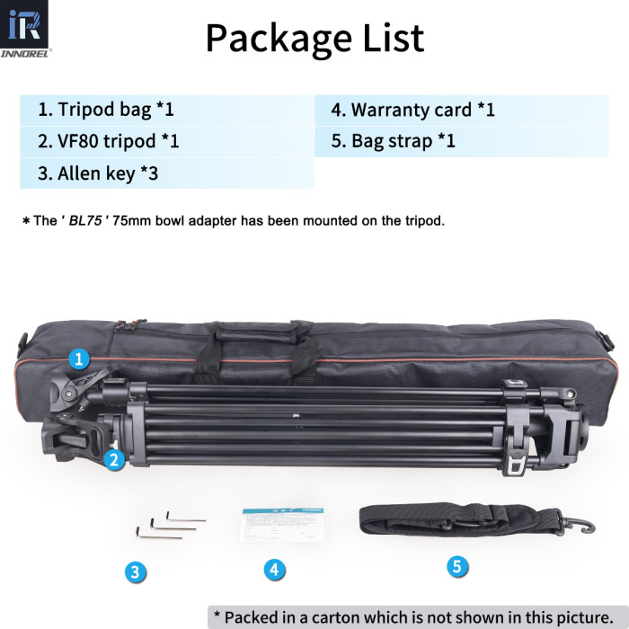 INNOREL VF80 Professional Heavy Video Aluminum Tripod