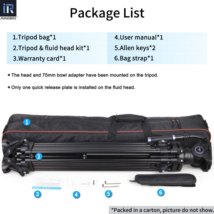 INNOREL VF80 Professional Heavy Video Aluminum Tripod