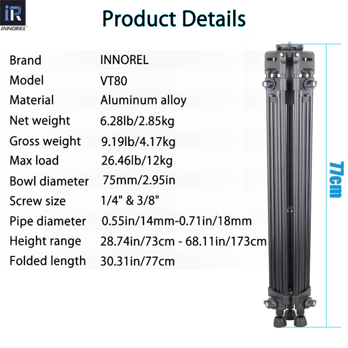 INNOREL VT80 Professional Video Tripod Kit