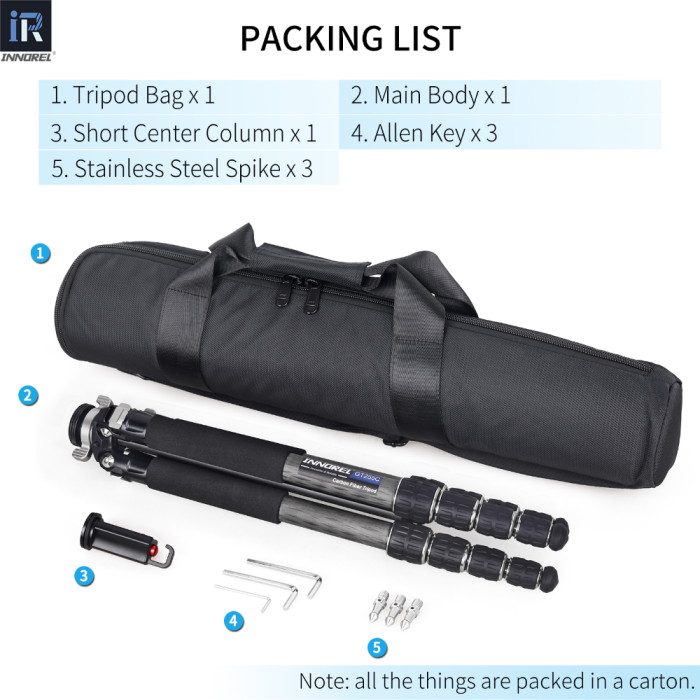  Professional Compact Carbon Fiber Camera Tripod INNOREL GT255C