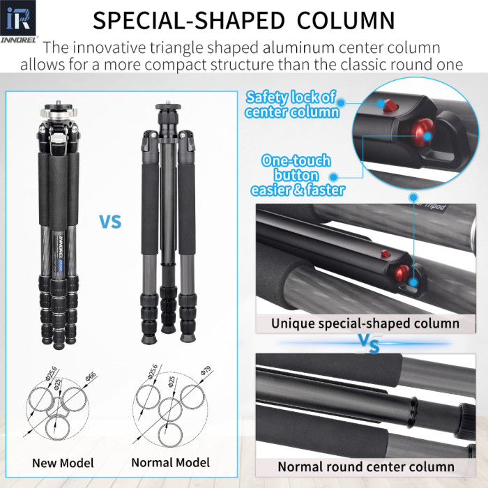  Professional Compact Carbon Fiber Camera Tripod INNOREL GT255C