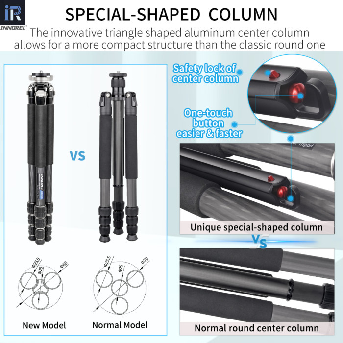 Portable Carbon Fiber Camera Tripod INNOREL GT254C 