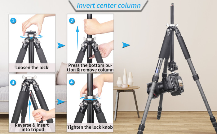  Professional Compact Carbon Fiber Camera Tripod INNOREL GT255C