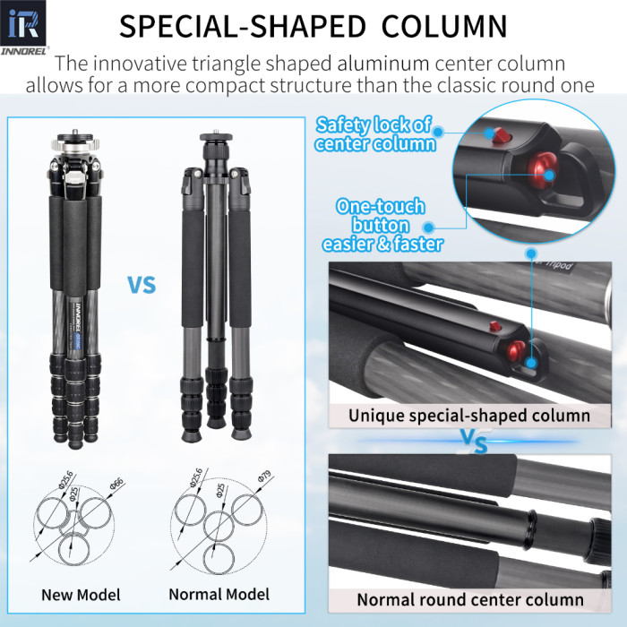  Professional Compact Carbon Fiber Camera Tripod INNOREL GT255C
