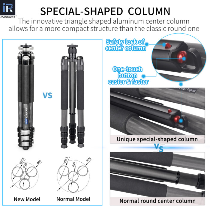  Professional Compact Portable Carbon Fiber Tripod INNOREL GT254CF 