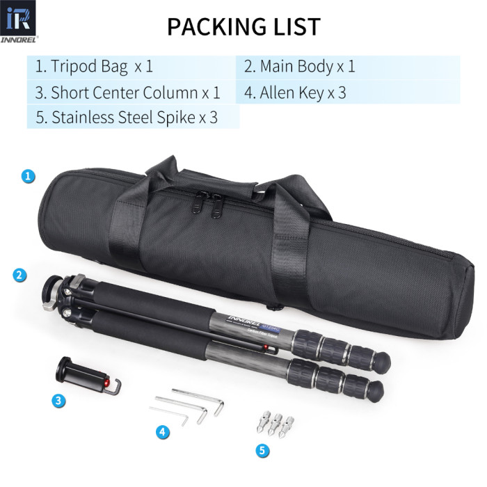 Portable Carbon Fiber Camera Tripod INNOREL GT254C 