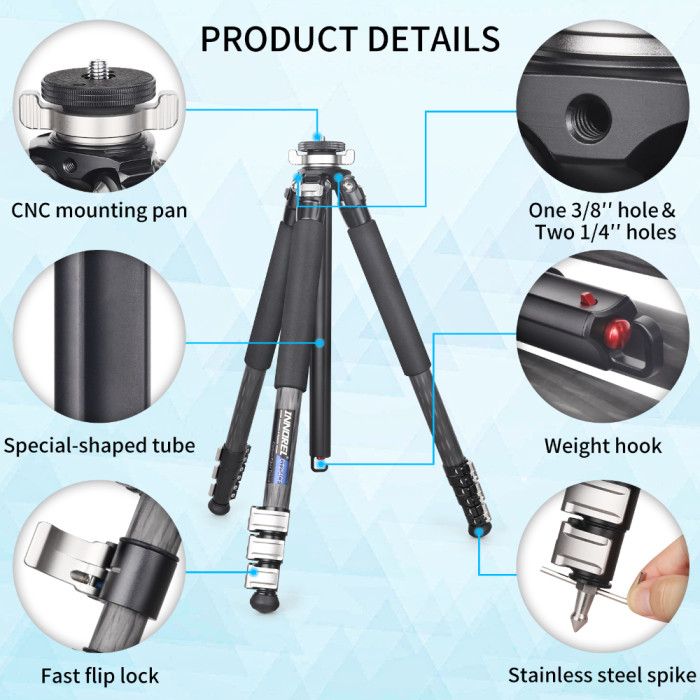  Professional Compact Portable Carbon Fiber Tripod INNOREL GT254CF 