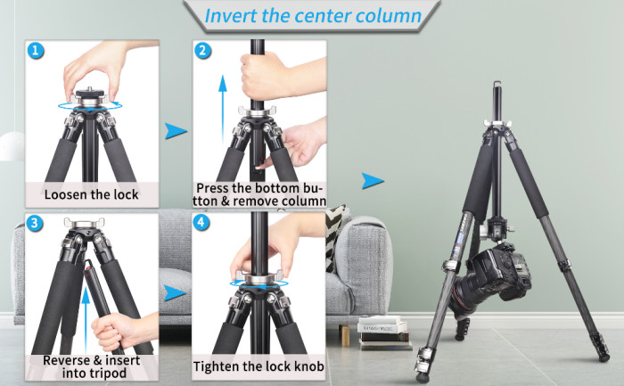  Professional Compact Portable Carbon Fiber Tripod INNOREL GT254CF 