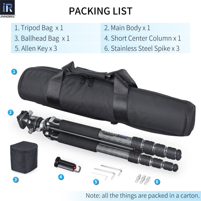  Professional Compact Carbon Fiber Camera Tripod INNOREL GT255C