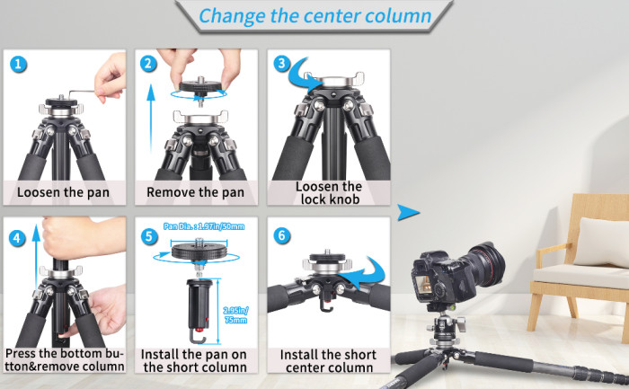  Professional Compact Carbon Fiber Camera Tripod INNOREL GT255C