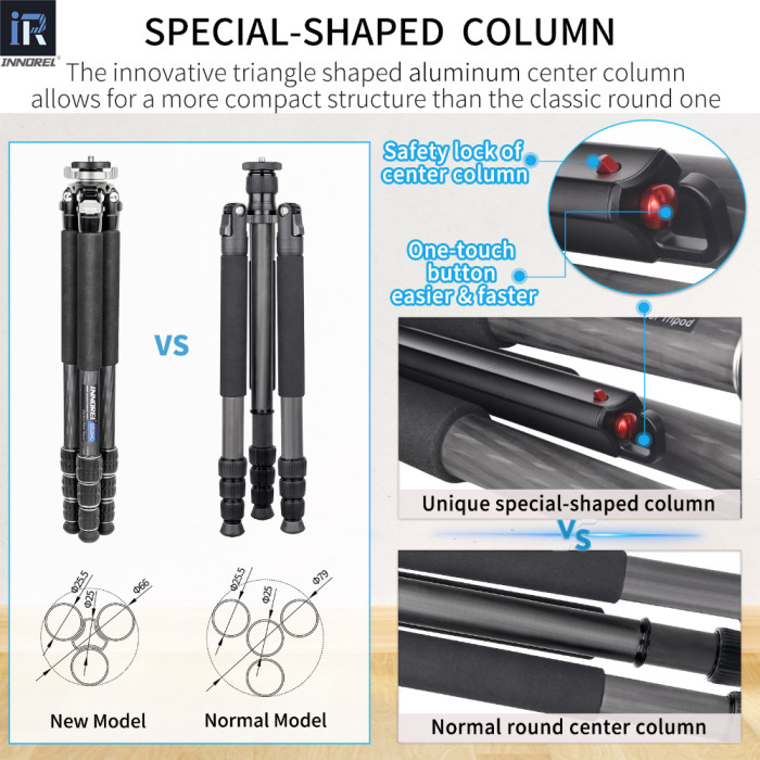 Portable Carbon Fiber Camera Tripod INNOREL GT254C 