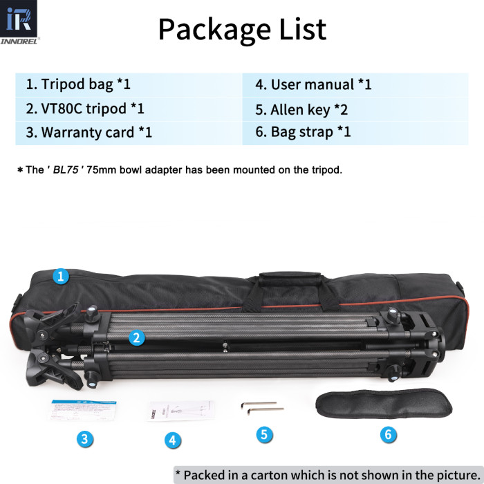 VT80C Professional Carbon Fiber Video Tripod