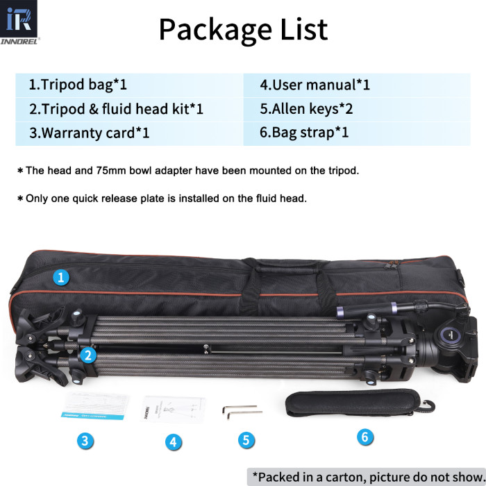 VT80C Professional Carbon Fiber Video Tripod