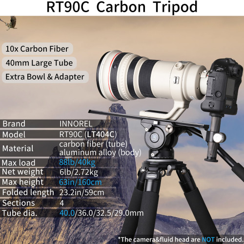 Used Carbon Fiber Heavy Duty Tripod INNOREL RT90C