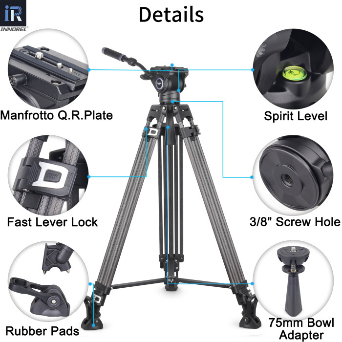 Europe Used VF80C Professional Carbon Fiber Video Tripod