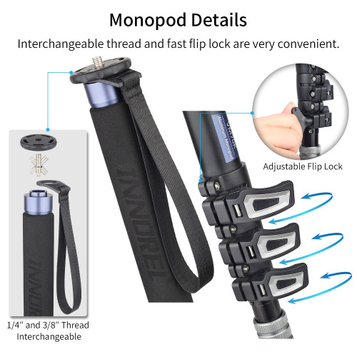 Used Professional Video Travel Monopod Kit-INNOREL VM70K