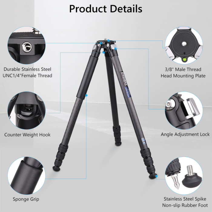 Compact Carbon Fiber Tripod with Stone Bag INNOREL CT324C