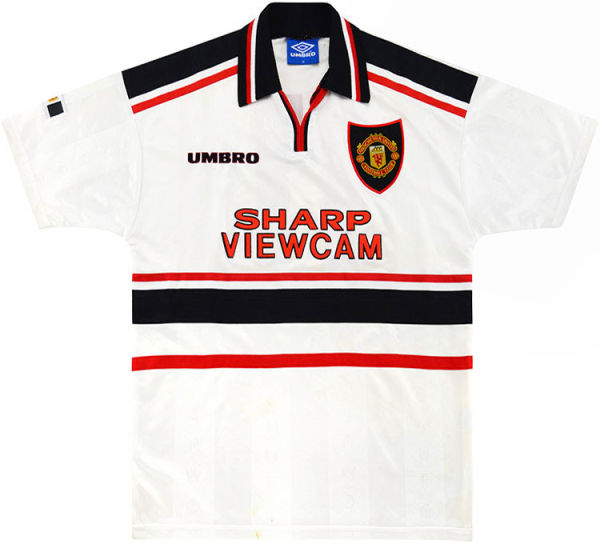 1998/99 M Utd Away White Retro Soccer Jersey