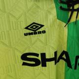 1992-1994 M Utd Yellow And Green Retro Soccer Jersey