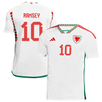 RAMSEY #10 Wales Away White Fans Jersey 2022/23 ★★