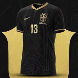 2022 Brazil Black Fans Soccer Jersey