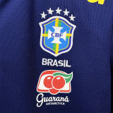 2022 Brazil Royal Blue POLO Soccer Jersey有钮