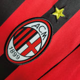 2007/08 AC Milan Home Long Sleeve Retro Jersey