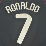 RONALDO #7 2007-08 M Utd Away Black Retro Jersey 欧冠字体右袖欧冠球 ★★